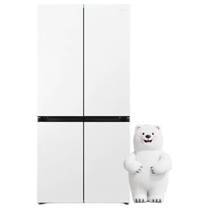 美的（Midea）熊墩墩系列冰箱十字门超薄零嵌入式双系统净味超601L大容量一级能效 BCD-601WUSPZM(E) 星辰白