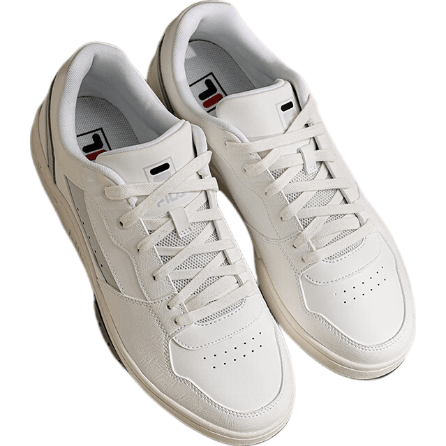 FILA 斐乐官方男鞋TERATACH LOW复古板鞋2025冬新款弯月鞋休闲鞋 明亮白/雨雾灰-BB 42