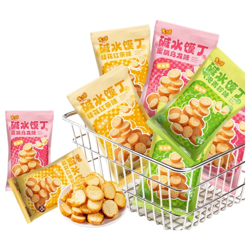 米多奇（MIDUOQI）碱水面包丁馍片休闲零食饼干 碱水面包丁1050g