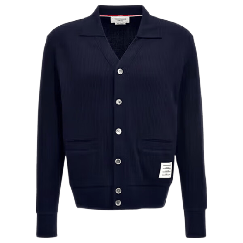 湯姆 布朗（THOM BROWNE）【反季清倉】男士海軍藍(lán)色長袖針織衫 MJT380A J0083 415 2禮物