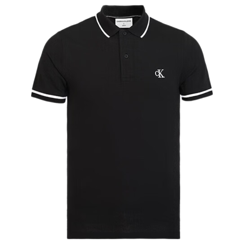 Calvin KleinCK夏季运动休闲男短袖t恤polo衫J30J315603礼物黑 XL