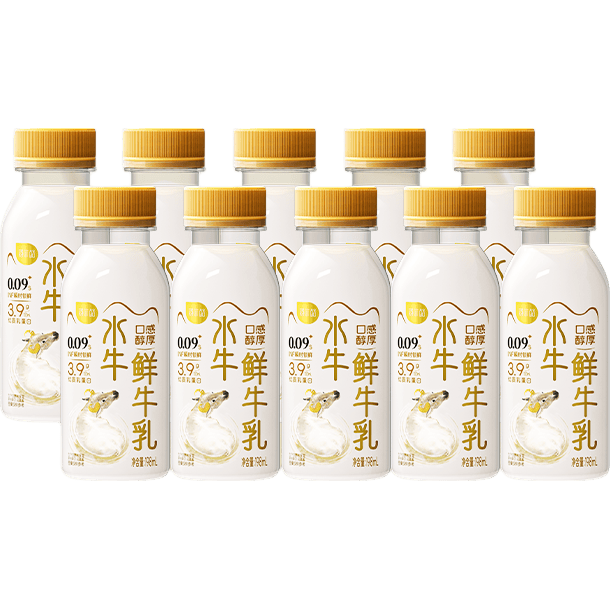 百菲酪3.9g低温水牛鲜奶低温鲜奶3.9g优质乳蛋白巴氏杀菌乳早餐奶 【3.9g低温水牛鲜奶】198ml*10瓶