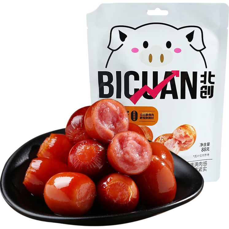 北创火腿肠小香肠肉枣 解馋肉禽菜肴宵夜露营出游食材 黑椒88g