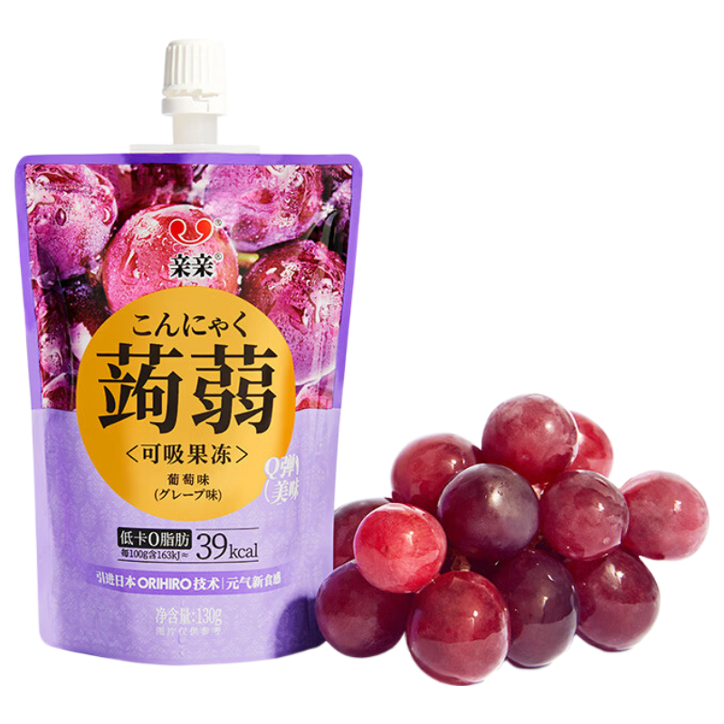 Qinqin亲亲蒟蒻果冻吸吸果冻130g/包低卡0脂肪休闲零食便携装