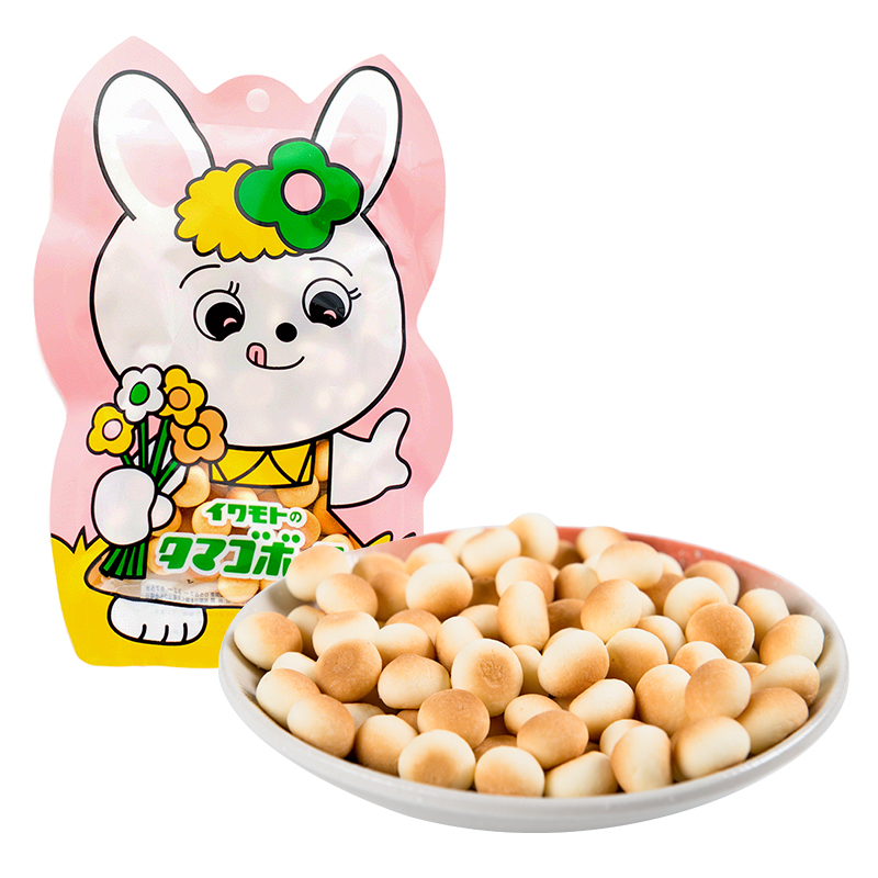 岩本日本进口零食 岩本 兔子图案袋装小馒头 50g 奶豆 儿童饼干糕点心