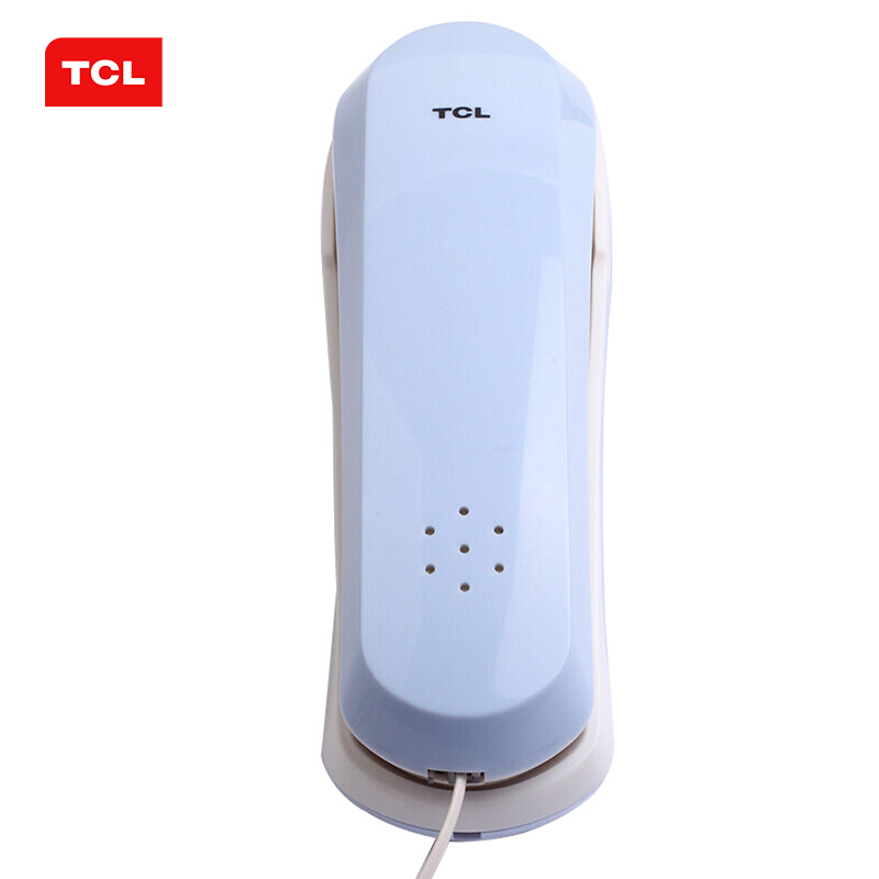 TCL 电话机座机 固定电话 办公家用 小挂机 面包机 壁挂电话 HA868(9A)(冰蓝)