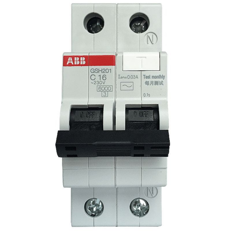 ABB 断路器 1P16A漏电保护器微型空气开关带漏保 GSH201 AC-C16