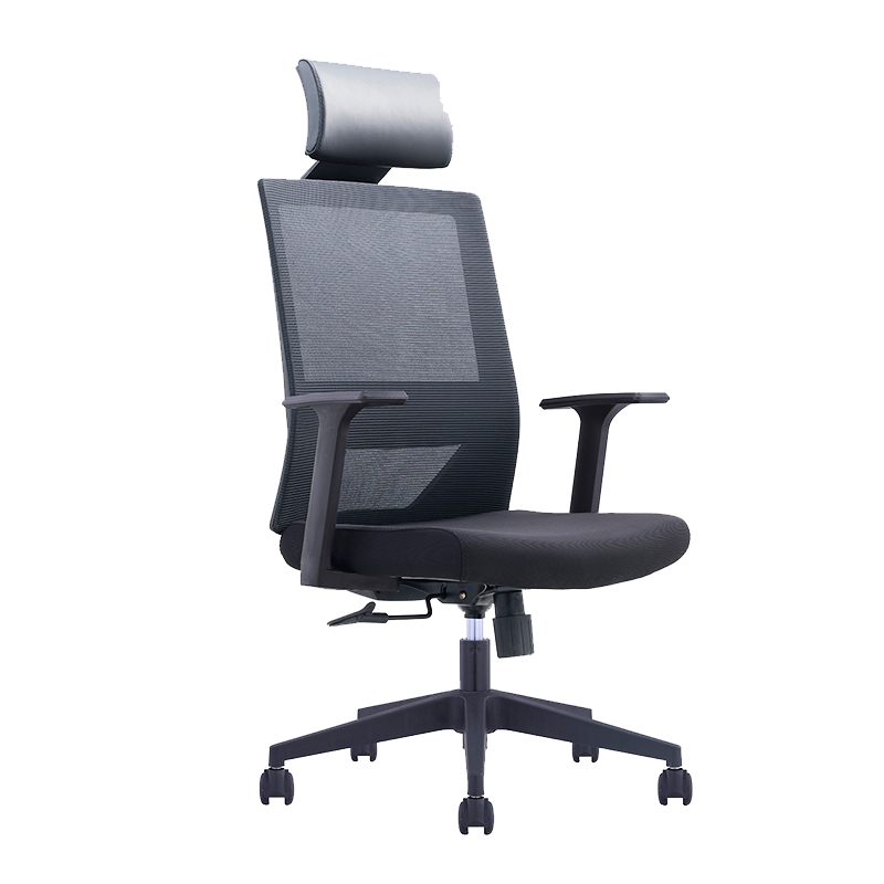 优郡上海办公家具 老板办公椅 电脑椅家用 升降头枕头 职员办公椅子 黑色