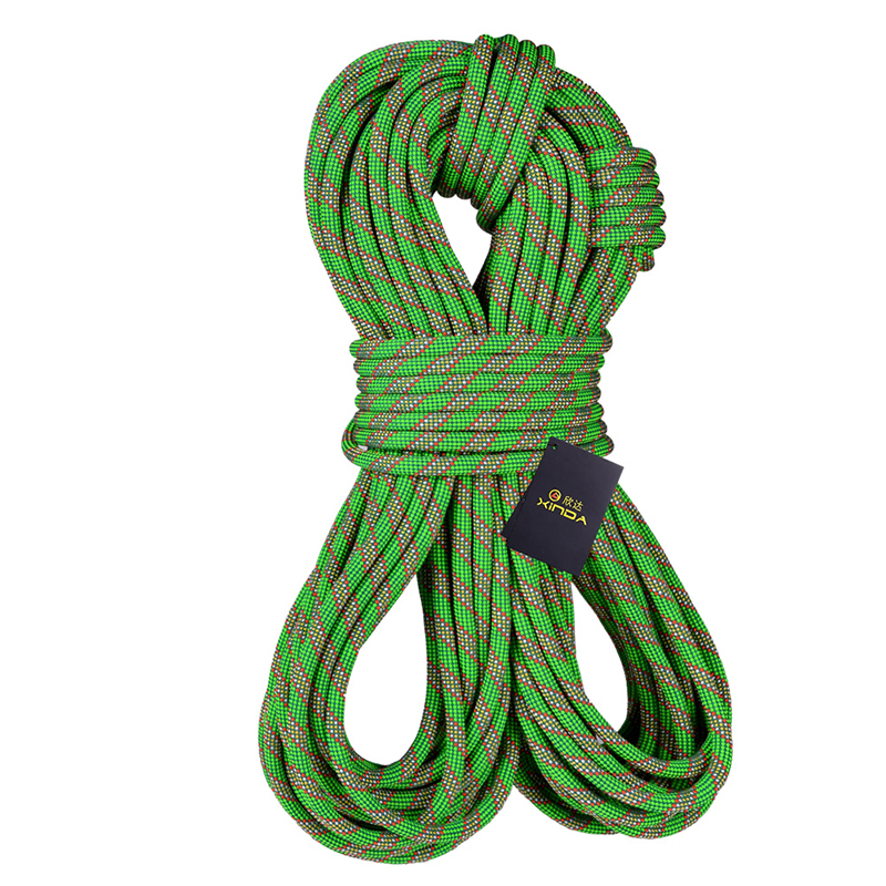 欣达动力绳户外攀岩防坠落保护绳高空作业攀登装备保险绳杜邦丝承重绳 10.5毫米直径绿色100米