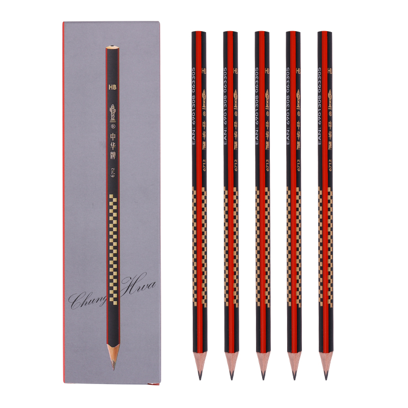 中华 6712 书写三角hb铅笔学生儿童书写铅笔12支/盒