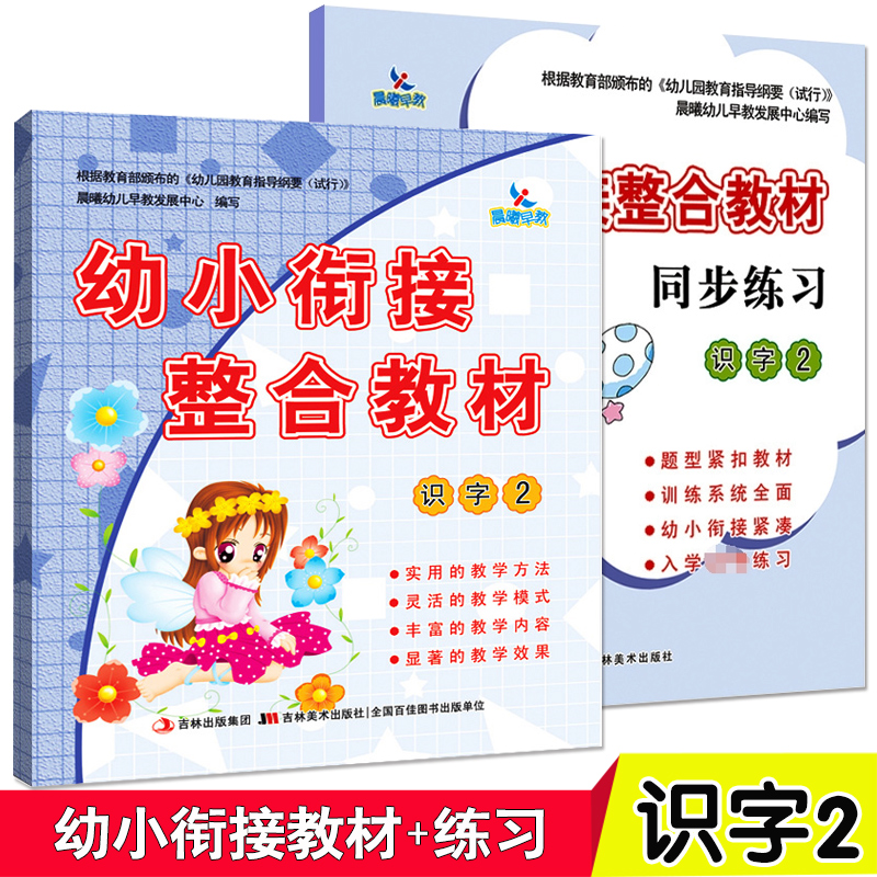 2册 幼小衔接整合教材 识字2 教材+练习册 一日一练幼儿园中班大班升一年级 学前班教材4-7岁