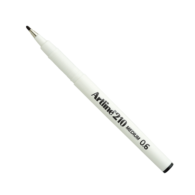 日本旗牌（Artline）进口0.6mm彩色办公学生签字笔/中性笔/水性笔 EK-210 黑色（3只装） 0.6mm笔头