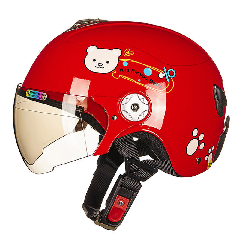 中国台湾进口zeus瑞狮儿童头盔摩托车男孩女孩子大宝宝半盔可爱卡通