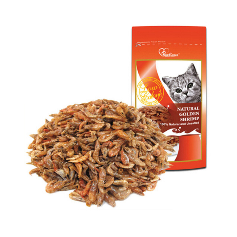 柏可心（PawCares）猫零食小虾干 宠物猫咪天然低盐磨牙洁齿幼猫零食