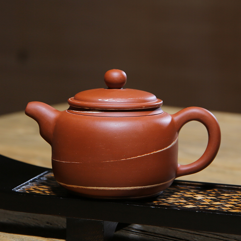 高仿古壶 纯全手工重庆荣昌陶壶 粗泥细泥紫砂壶泡茶器茶具 细陶绞泥