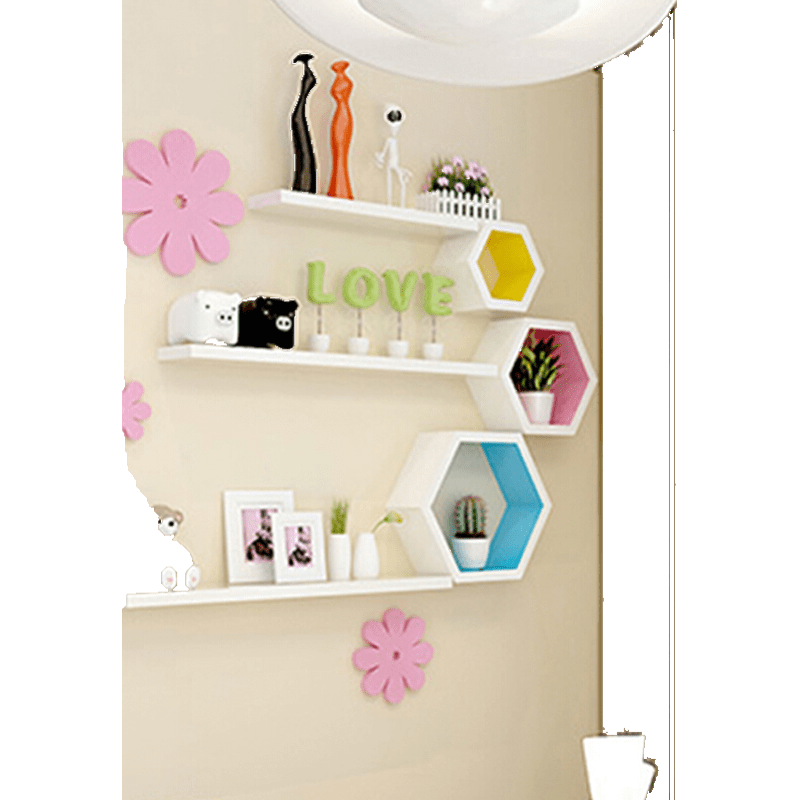 【钢琴烤漆 现货速发】墙上置物架壁挂墙面墙柜客厅电视背景墙装饰架卧室墙壁隔板 套餐J