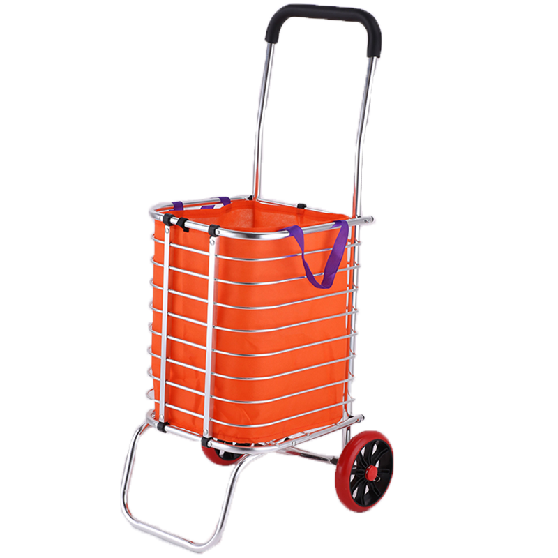 潇嵩购物车买菜车折叠便携手拉车超市商场老年小拉车菜篮拉杆车爬楼梯家用小推车拖车行李车 水晶8轮  带袋钩绳【加粗两用款 】