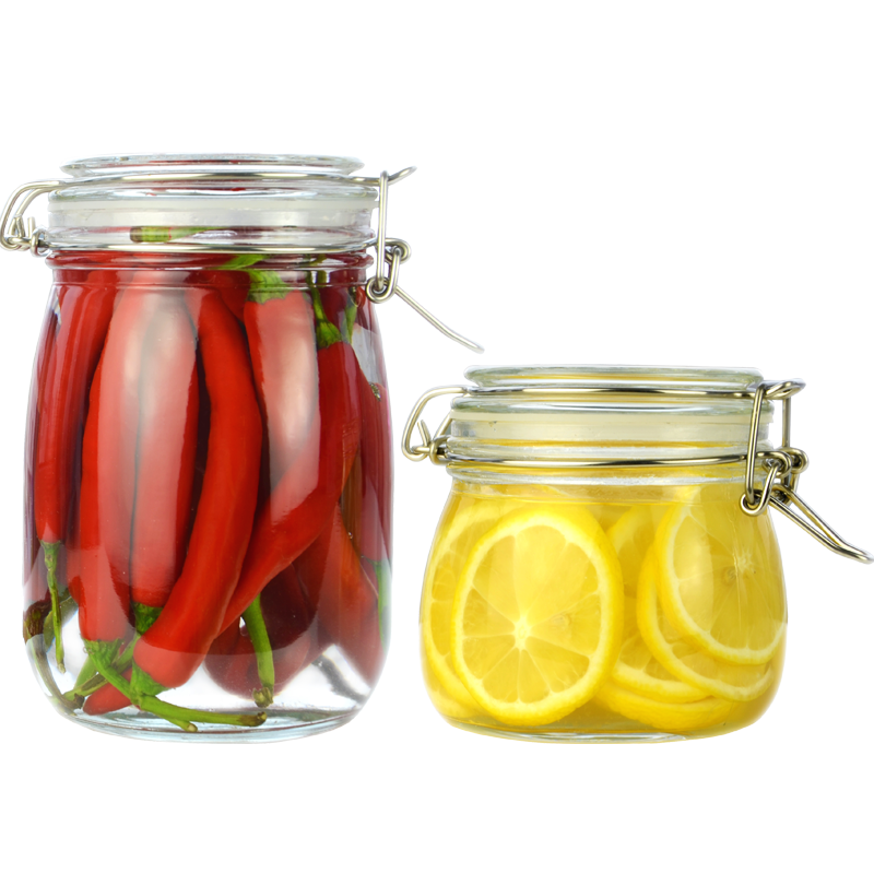 喜碧（Scybe）密封罐玻璃密封罐食品級玻璃罐果醬蜂蜜儲物罐潘多拉0.5l+1.1L