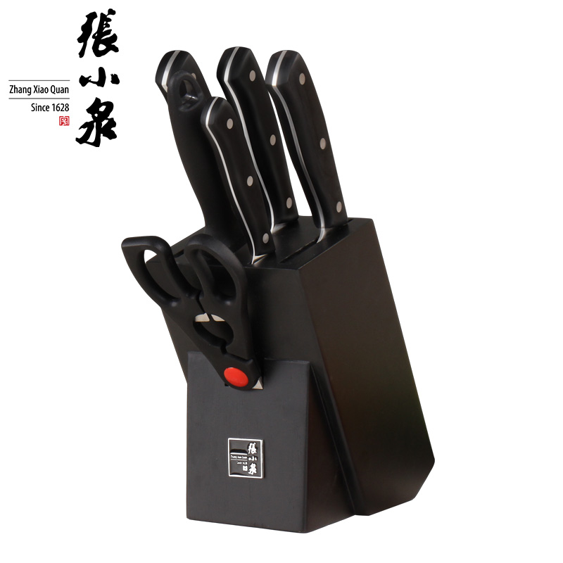 张小泉 黑锋系列不锈钢七件刀具套装 菜刀套装D30990100
