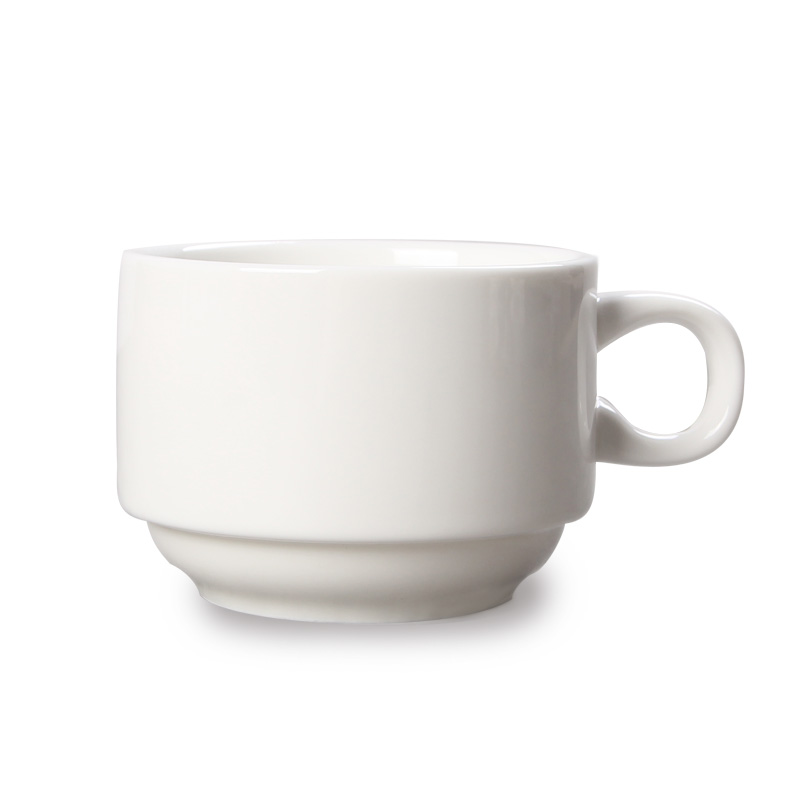 瓷航（CiH） 瓷航陶瓷杯咖啡杯 创意杯子简约红茶杯纯白水杯早餐杯办公杯小号 中号咖啡杯