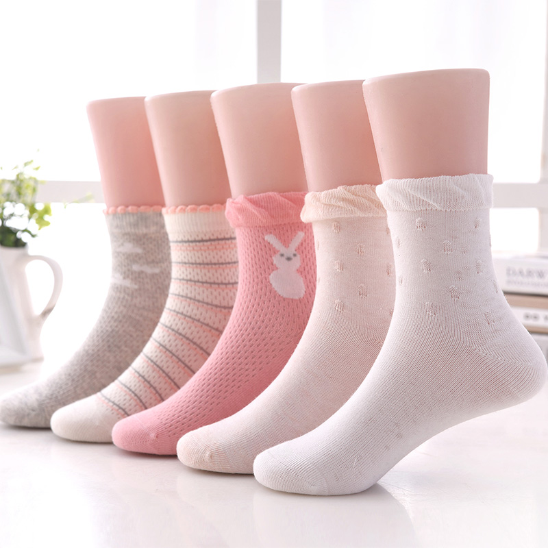 九多优品 女童袜子春夏季薄款儿童1-357912岁宝宝棉袜春秋季可爱小