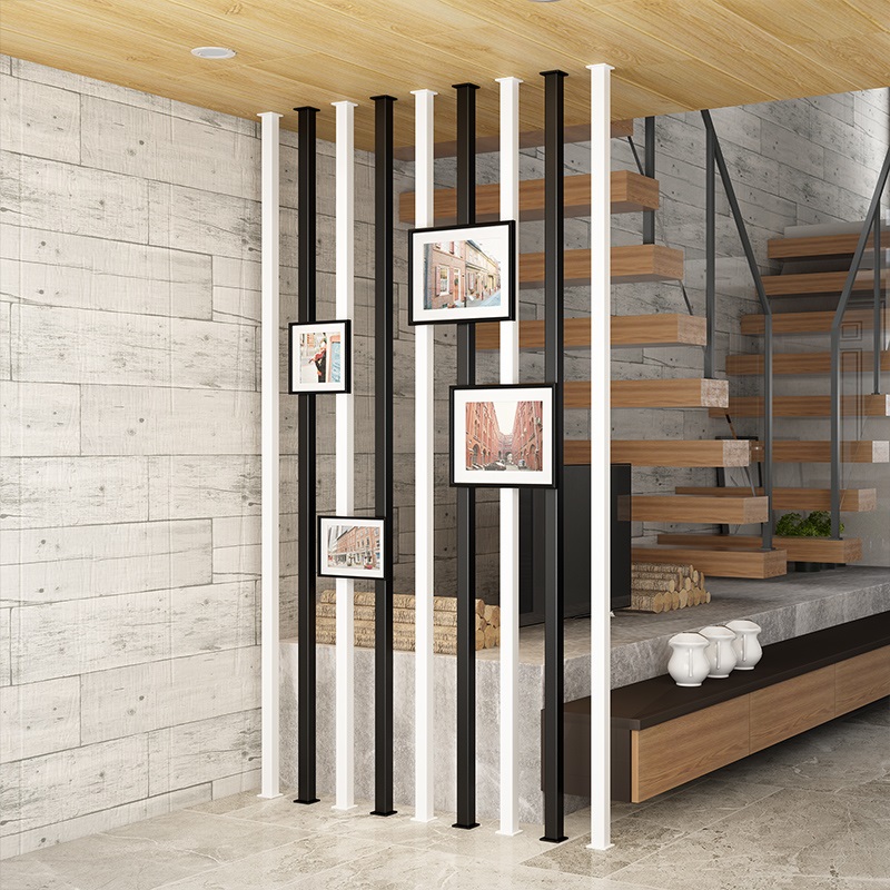 鼎聚全 北欧入户铁艺顶天立地隔断屏风客厅办公室隔断设计玄关双面