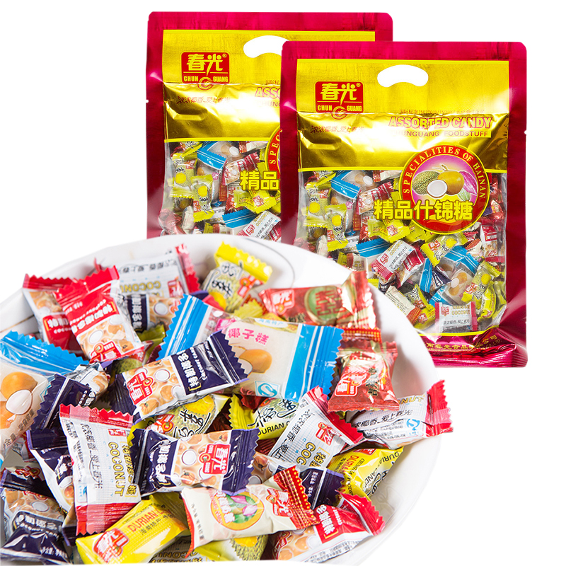 春光 什锦糖550gx2袋 海南特产 硬糖软糖混合口味水果糖喜糖糖果零食