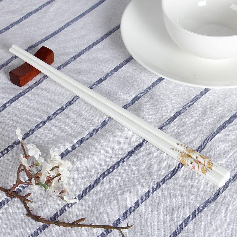 筑昇墨陶瓷筷子欧式家用10双套装健康礼品家庭装装象耐磨耐用易清洗