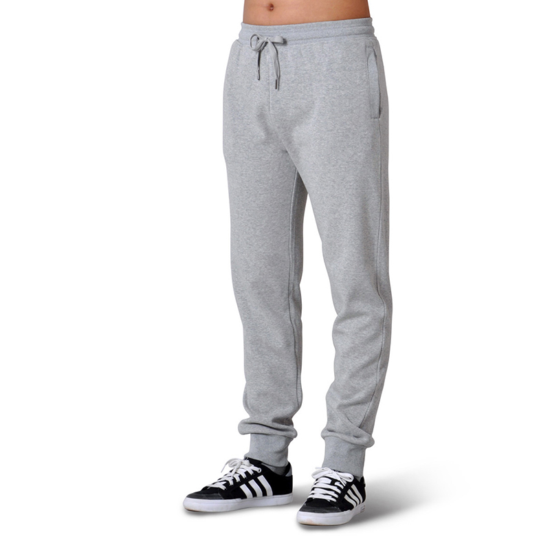 束脚休闲裤针织棉质口袋拉链简约小脚哈伦裤宽松大码运动卫裤 浅灰色