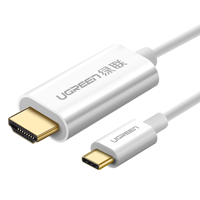 UGREEN 绿联 MM121 接口转换器 Type-C转HDMI 1.5m 白色