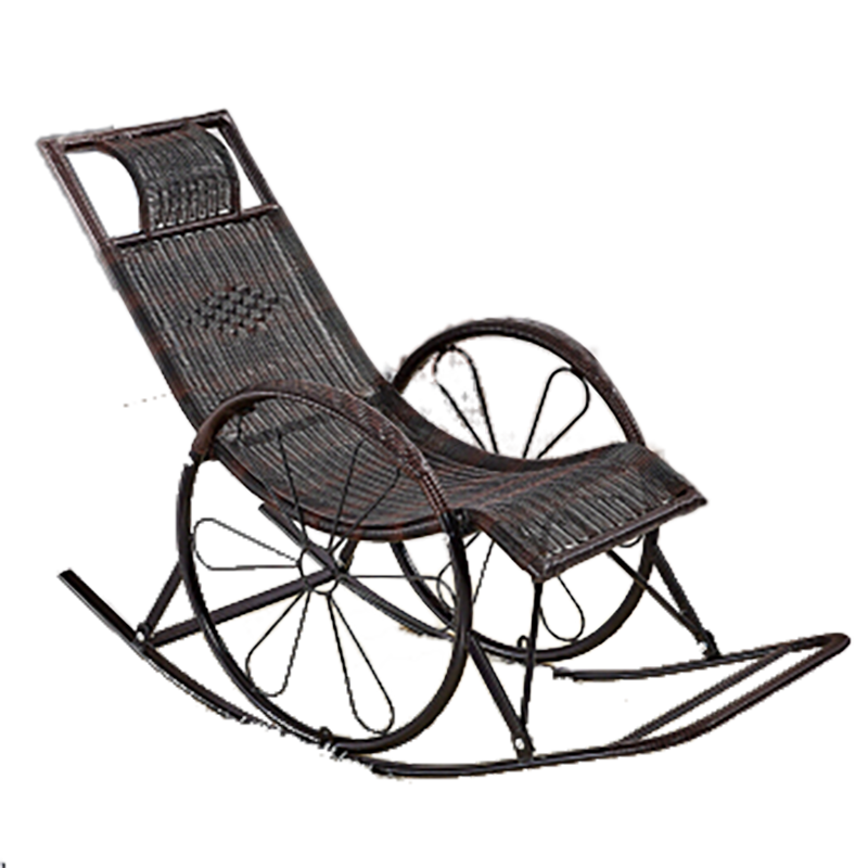 星奇堡  阳台摇椅成人躺椅晃椅午睡椅懒人客厅椅老人椅休闲逍遥藤椅子送长辈 优雅黑普通