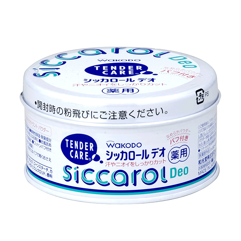 和光堂（Wakodo） 【日本直邮】和光堂Wakodo 爽身粉痱子粉 防试疹罐装 140g 1盒 玉米修护型 (带粉扑)