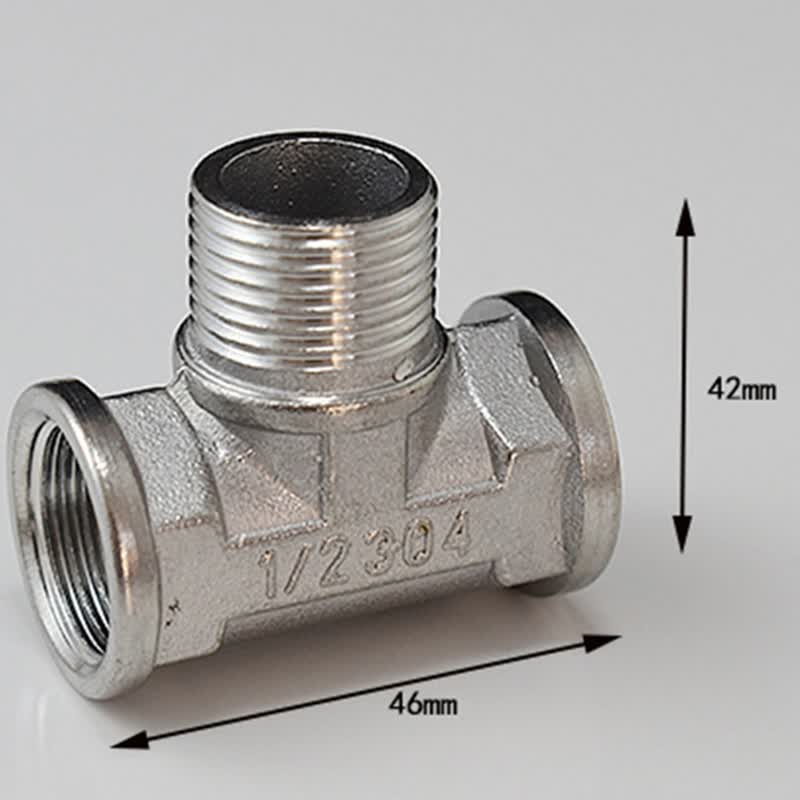 名荣 不锈钢接头内外丝三通弯头对丝直接4分螺纹自来水管铜外丝配件