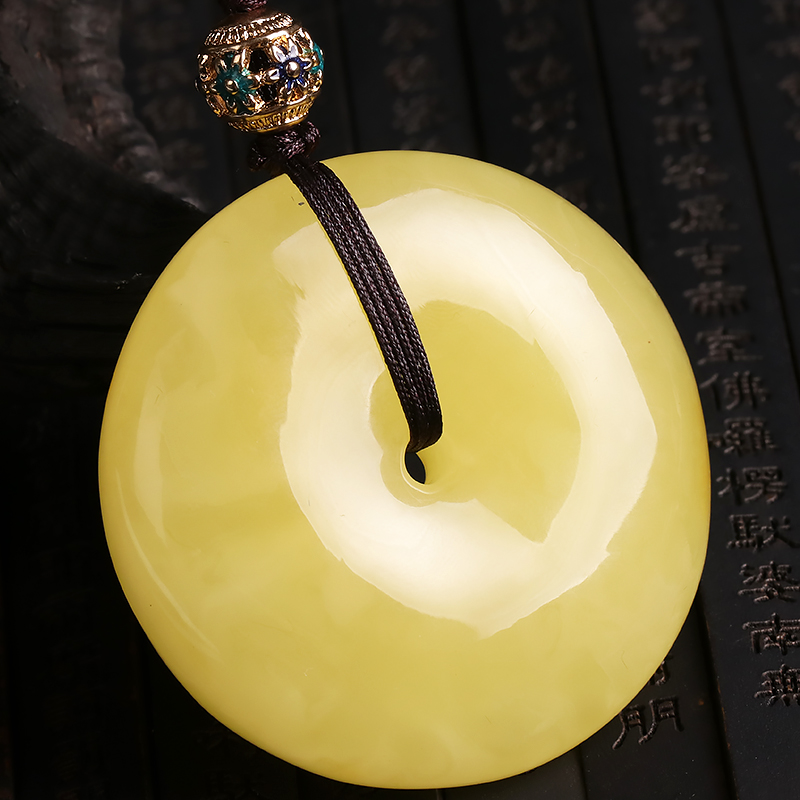 03g 典藏波罗的海鸡油黄满蜜厚装 蜡质醇美 平平安安 平安扣 蜜蜡挂件