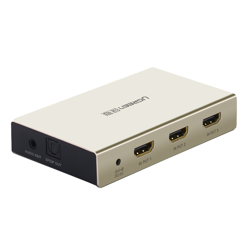 綠聯(lián) HDMI切換器3進(jìn)1出帶3.5+光纖音頻分離器二進(jìn)三進(jìn)一出分配器電腦盒子視頻線4K高清共享器