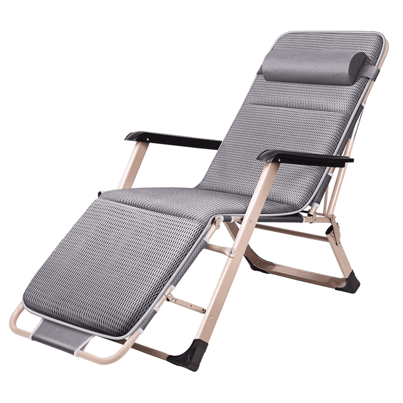 午憩宝 折叠床躺椅午休单人床折叠椅午休办公室午睡床懒人椅沙滩椅沙发椅靠椅陪护床行军床 专利款【抗压牛津布】加宽双方管灰+4D透气垫