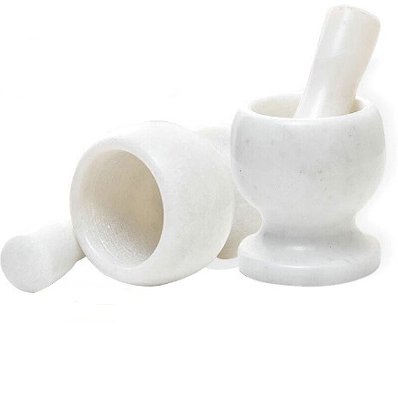 石臼大理石蒜臼捣臼家用捣蒜器蒜缸捣药罐蒜泥器捣碎器 单个装