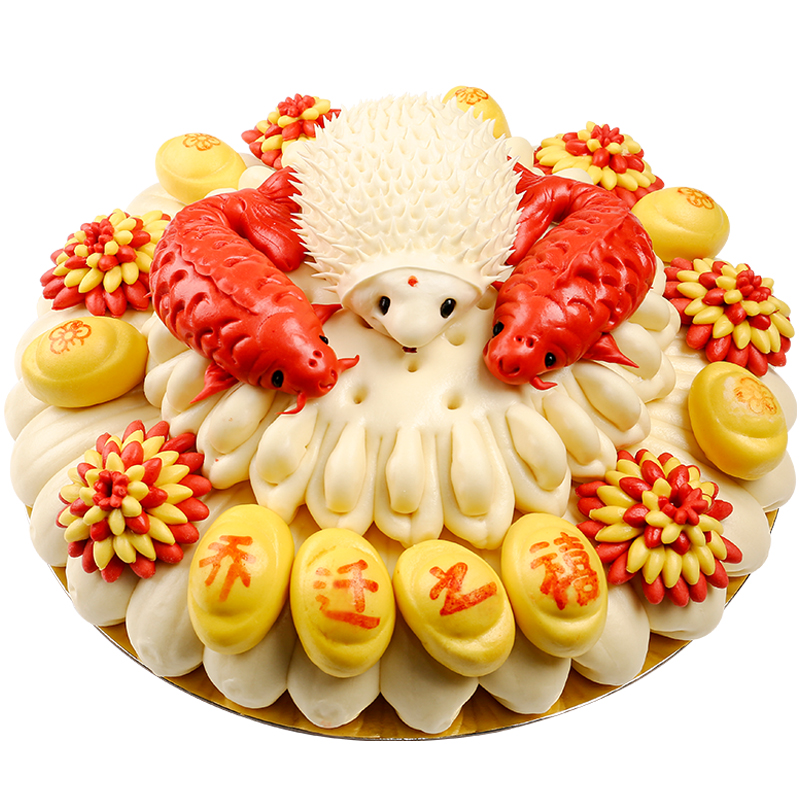 金穗朵花饽饽馒头公司搬迁乔迁志禧传统馍馍搬新家居生鲜面食3公斤