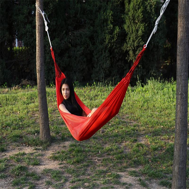 驴行者 户外冰丝网状吊床户外透气室内夏季家用成人双人儿童秋千冰丝