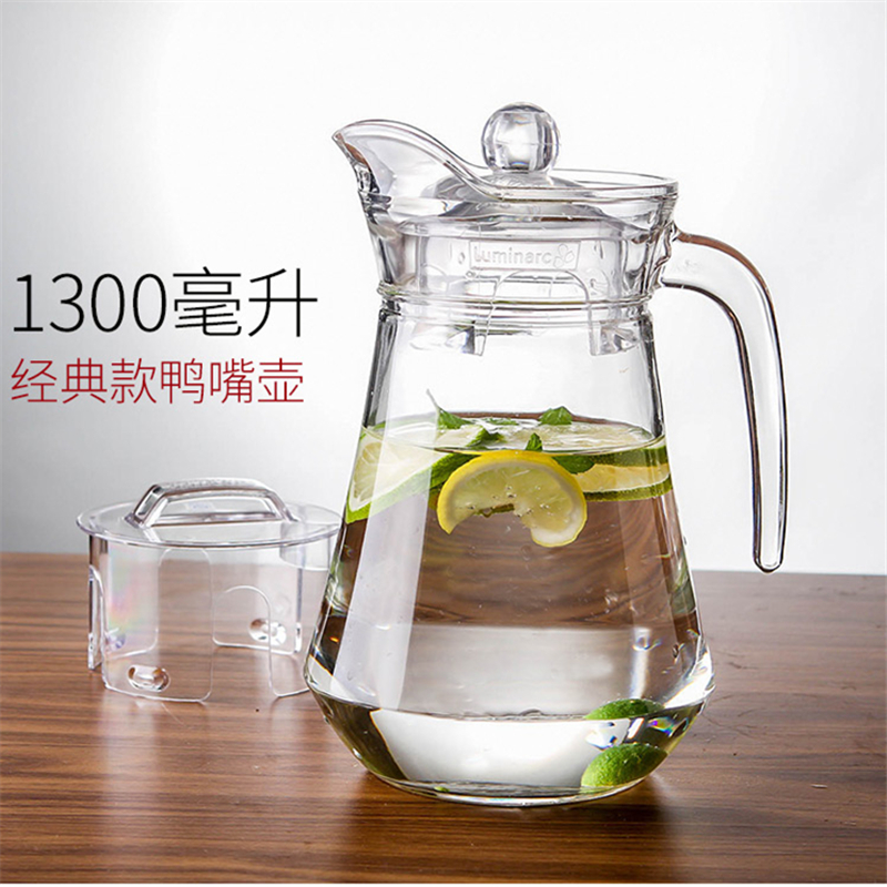 乐美雅冷水壶玻璃大容量家用凉水壶扎壶果汁饮料壶无铅玻璃水壶凉水杯
