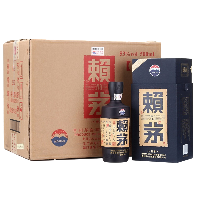 LAYMAU 赖茅 传承蓝 53%vol 酱香型白酒 500ml*6瓶 整箱装