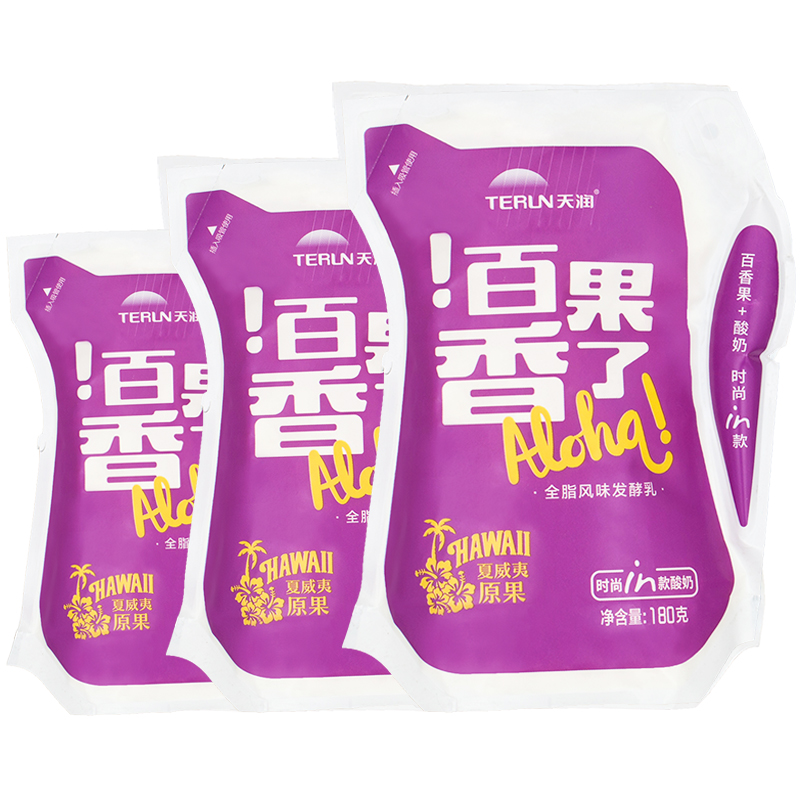 天润(terun) 新疆网红酸奶牛奶百果香了袋装酸牛奶整箱180g*12袋