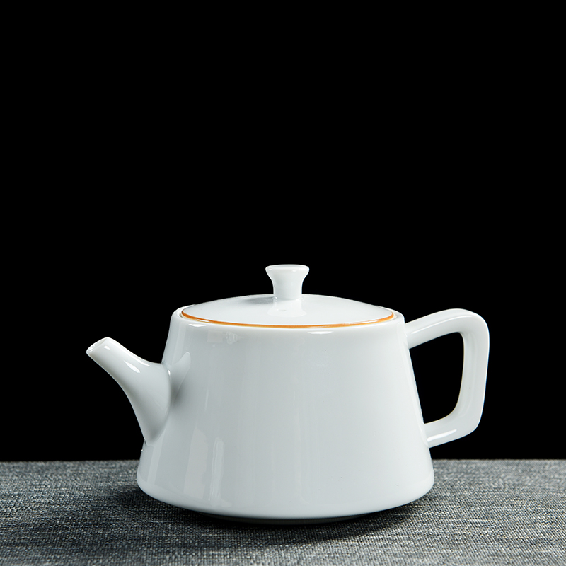 德化白瓷茶壶功夫茶具陶瓷过滤泡茶壶 玉瓷冲茶器茶具礼品 静心茶壶
