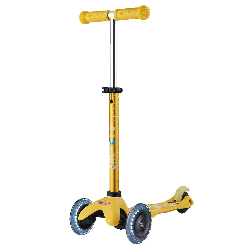 m-cro瑞士micro邁古滑板車(chē)兒童2-5歲寶寶踏板車(chē)三輪LED重力轉向-mini款 【黃色- LED前輪】身高85-110CM
