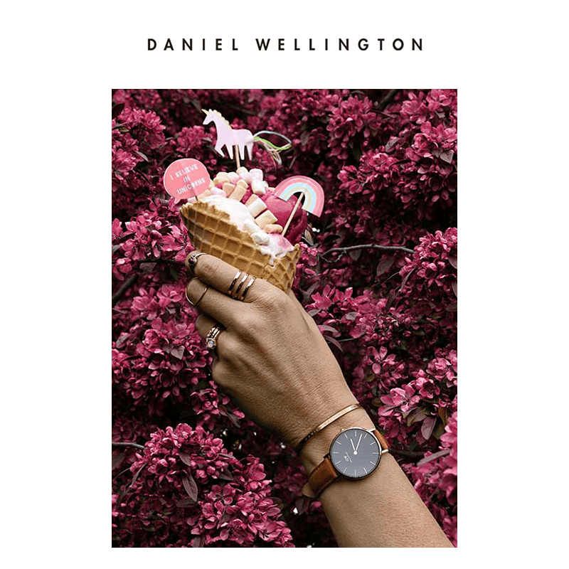 丹尼尔惠灵顿（DanielWellington）DW手表女 简约时尚石英腕表女士欧美手表 生日礼物送女友 32MM银色边条纹黑盘DW00100179