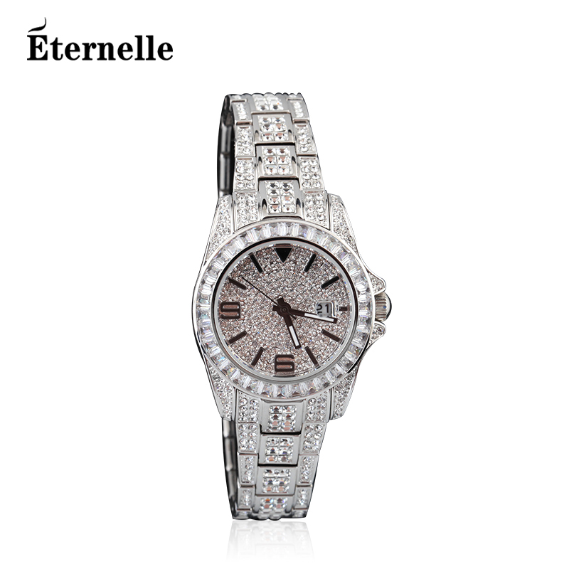 Eternelle法国Eternelle镶奥地利水晶腕表 欧美珠宝风时装表气质女士手表 白色