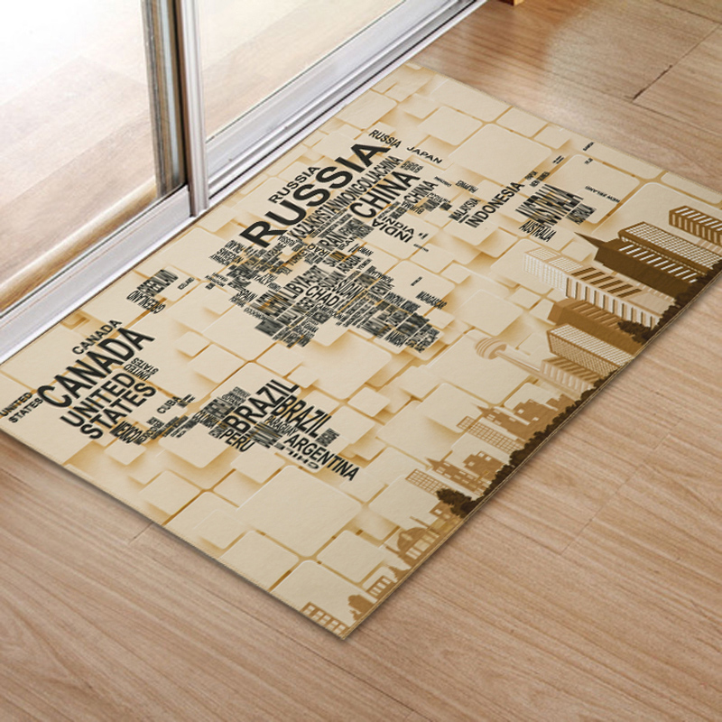 入户门厅玄关脚垫厨房卫生间浴室吸水防滑垫子家用 画地成图 40x60 cm