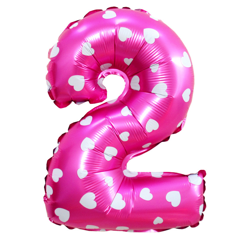 心翼2022母亲节数字气球节日气球儿童生日百天派对背景装饰布置公司年会周年结婚纪念日数字气球装扮用品 粉色数字2