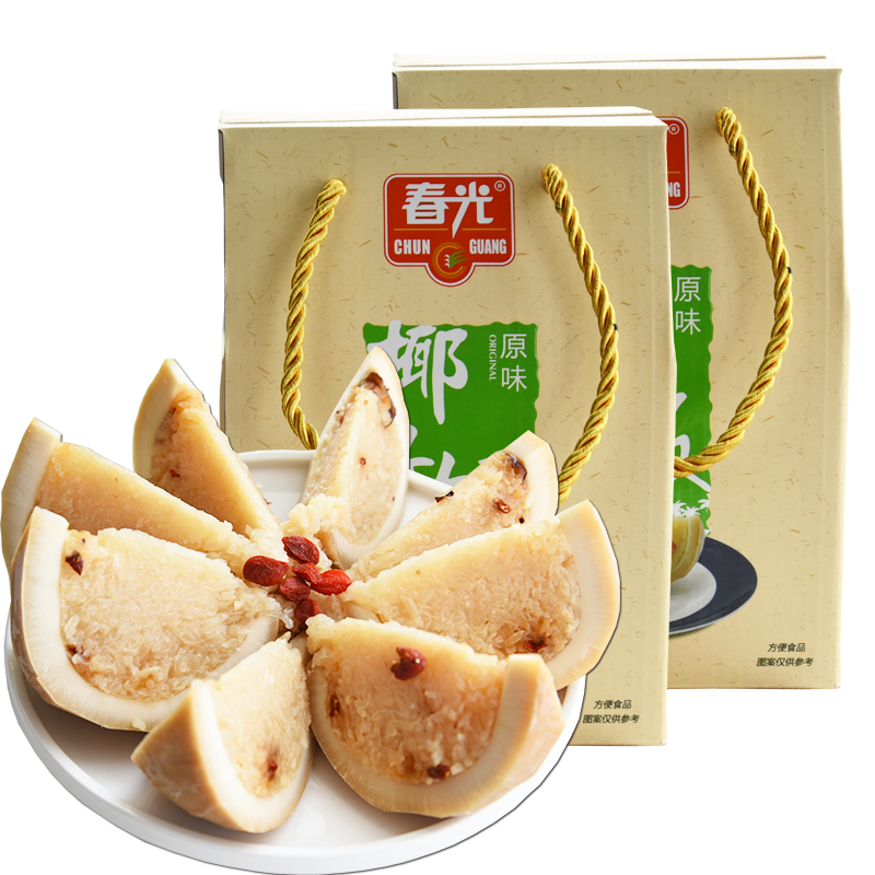 春光 海南特产 椰子饭538gx2礼盒装方便食品原味椰子原汁椰肉枸杞红枣