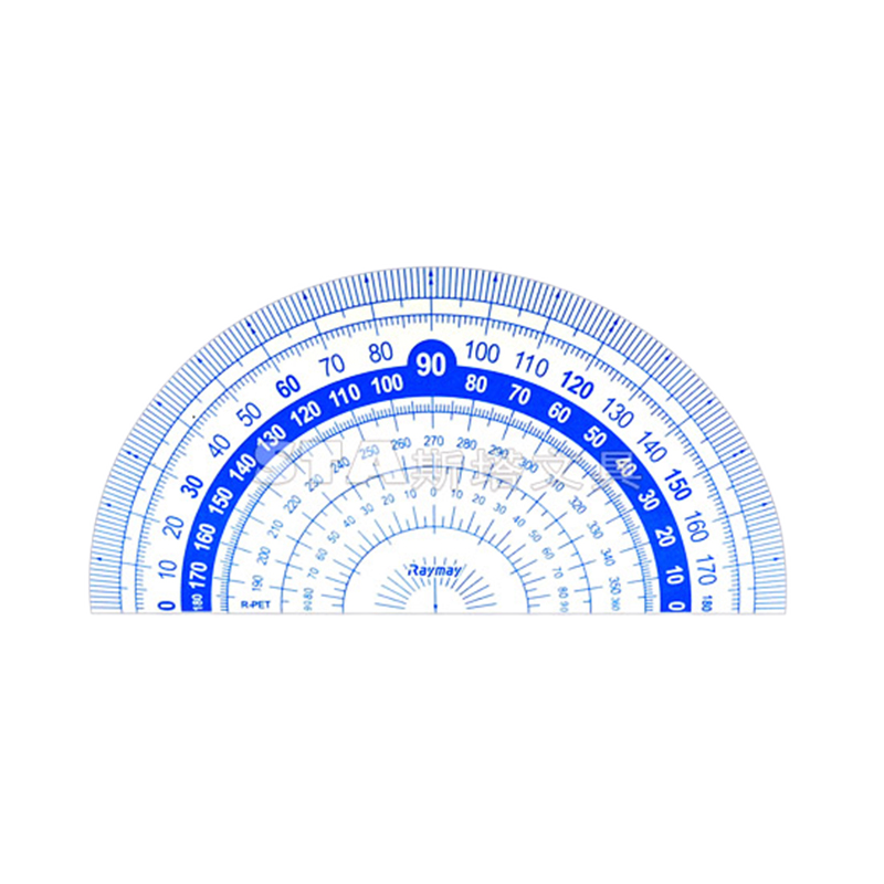 日本原产 Raymay藤井高透明学生直尺/三角板/三角尺/量角器套装可选 双向刻度 量角器